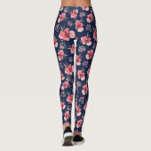 Dunkelrosa Watercolor-Muster Leggings (Rückseite)