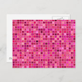 dunkelrosa "Watery"-Mosaikfliesen Postkarte (Vorne/Hinten)