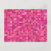dunkelrosa "Watery"-Mosaikfliesen Postkarte (Vorderseite)