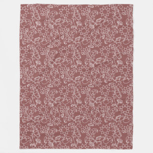 Dunkelrosa Whimsical-Blumen-Sherpa-Decke Fleecedecke