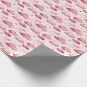 Dunkelrosa Wolken und Sterne Geschenkpapier (Ecke)