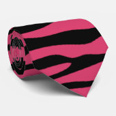 Dunkelrosa Zebra Streifen Tierdruck Krawatte (Gerollt)