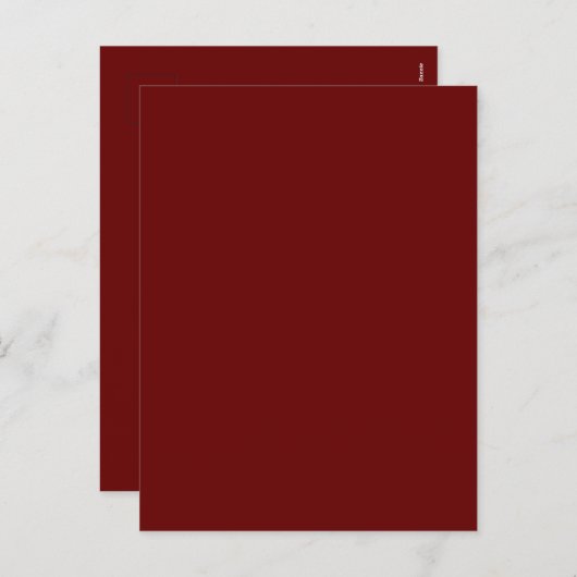 Dunkelrot #650000, Kupferrost Feiertagspostkarte (Vorne/Hinten)