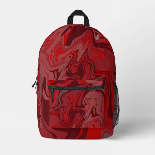 Dunkelrot Bedruckter Rucksack (Vorderseite)