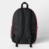 Dunkelrot Bedruckter Rucksack (Rückseite)