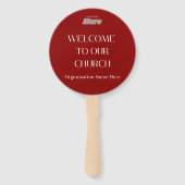 Dunkelrot Begrüßungshandlüfter Fächer (Vorderseite)