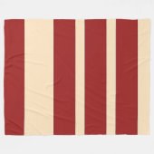 Dunkelrot + cremefarbene breite Streifen Fleecedecke (Vorderseite (Horizontal))