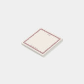 Dunkelrot & Cremeweiß Monogramm Post-it Klebezettel (angewinkelt)