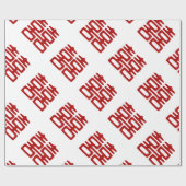 Dunkelrot Doppelfröhlichkeit - elegant Geschenkpapier (Flach)