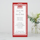 Dunkelrot Doppelglücklich - Extravagant Einladung (Stehend Vorderseite)