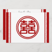 Dunkelrot Doppelglücklich - Extravagant Einladung (Vorne/Hinten)