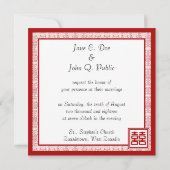 Dunkelrot Doppelglücklich - Extravagant Einladung (Rückseite)