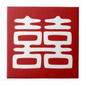 Dunkelrot Doppelglücklich - kühl Fliese (Vorderseite)