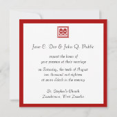 Dunkelrot Doppelglücklich - Platz Einladung (Rückseite)