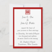 Dunkelrot Doppelglücklich - Platz Einladung (Rückseite)