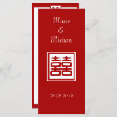 Dunkelrot Doppelglücklich - Platz Menükarte (Vorne/Hinten)