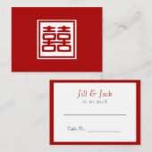 Dunkelrot Doppelglücklich - Platz Platzkarte (Vorne/Hinten)