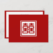 Dunkelrot Doppelglücklich - Platz RSVP Karte (Vorne/Hinten)