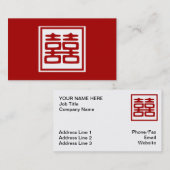 Dunkelrot Doppelglücklich - Platz Visitenkarte (Vorne/Hinten)