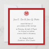 Dunkelrot Doppelglücklich - rund Einladung (Rückseite)