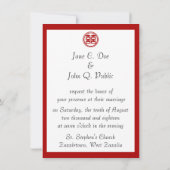 Dunkelrot Doppelglücklich - rund Einladung (Rückseite)