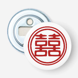 Dunkelrot Doppelglücklich - rund Flaschenöffner