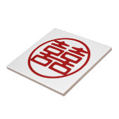 Dunkelrot Doppelglücklich - rund Fliese (Seite)