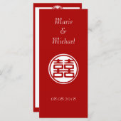 Dunkelrot Doppelglücklich - rund Menükarte (Vorne/Hinten)