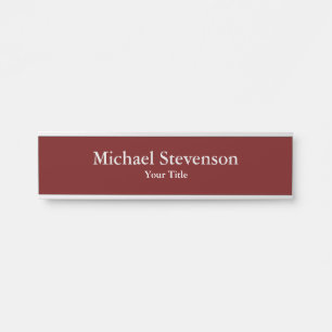 Dunkelrot Einzigartig Elegant Modern Minimalistisc Türschild