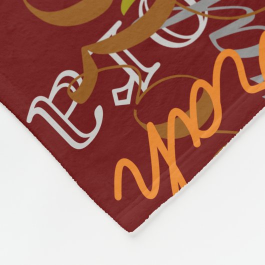 Dunkelrot - Farbnamentypografie Fleecedecke (Ecke)