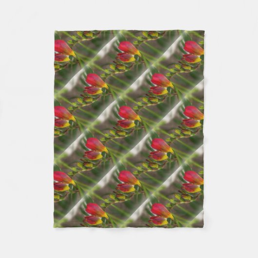 Dunkelrot-Freesie Fleecedecke (Vorderseite)