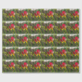 Dunkelrot-Freesie Geschenkpapier (Flach)