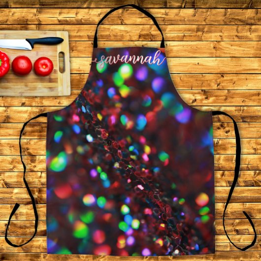 Dunkelrot-funkelnde Schürze