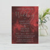 Dunkelrot-Ganzes-Marmorhochzeit Einladung (Stehend Vorderseite)