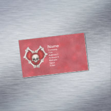 Dunkelrot-gotisches Herz der Knochen Schädel-Stern