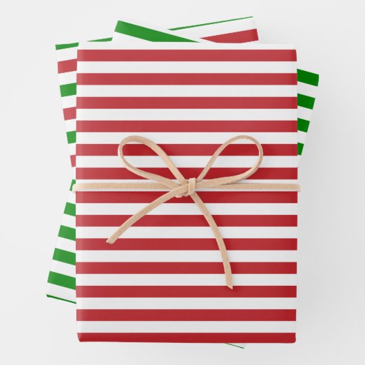 Dunkelrot, Grün und Weiß Geschenkpapier Set (Beispiel)