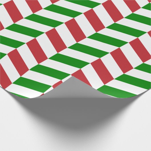 Dunkelrot, Grün und Weiß| XL | Geschenkpapier (Ecke)
