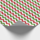 Dunkelrot, Grün und Weiß Zickzack Geschenkpapier (Ecke)