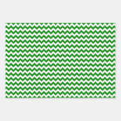 Dunkelrot, Grün und Weiß Zickzack Geschenkpapier Set (Vorderseite 2)