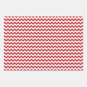 Dunkelrot, Grün und Weiß Zickzack Geschenkpapier Set (Vorderseite)