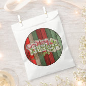 Dunkelrot-grünes Weathered-Holzplanken-Muster Geschenktütchen (Ausgeschnitten)