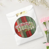 Dunkelrot-grünes Weathered-Holzplanken-Muster Geschenktütchen (Versiegelt)