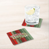 Dunkelrot-grünes Weathered-Holzplanken-Muster Rechteckiger Pappuntersetzer (Vor Ort)