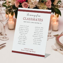 Dunkelrot im Gedächtnis unserer Klassenkameraden W Sockelschild