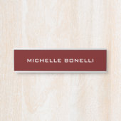 Dunkelrot Minimalistisch Schlicht modern Türschild (Vorderseite )