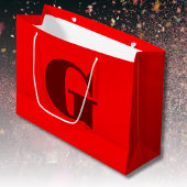 Dunkelrot Modernes Letter Monogram | Rot Große Geschenktüte
