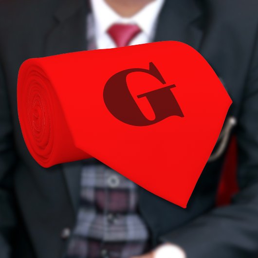 Dunkelrot Modernes Letter Monogram | Rot Krawatte