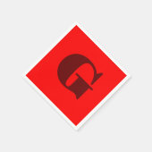 Dunkelrot Modernes Letter Monogram | Rot Serviette (Ecke)