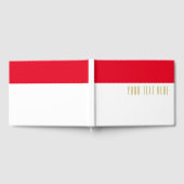 Dunkelrot - oberer Farbblock auf weißem Text Gästebuch (Voll)