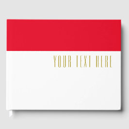 Dunkelrot - oberer Farbblock auf weißem Text Gästebuch